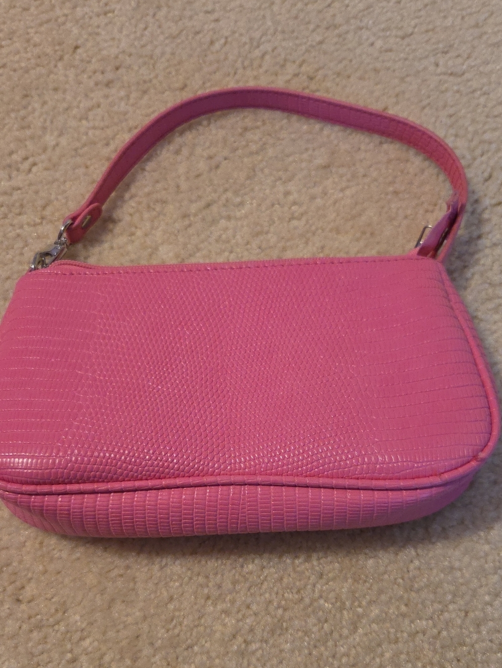 Pink Textured Shoulder Bag - Picture 1 of 4